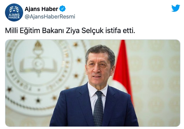 Ajans Haber sitesi de Selçuk'un istifa ettiğini duyurdu