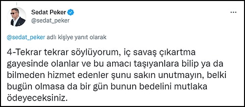 Sedat Peker'den Yangın Paylaşımı: 'HDP’lileri Suçlamak Hangi Akla Hizmet?'