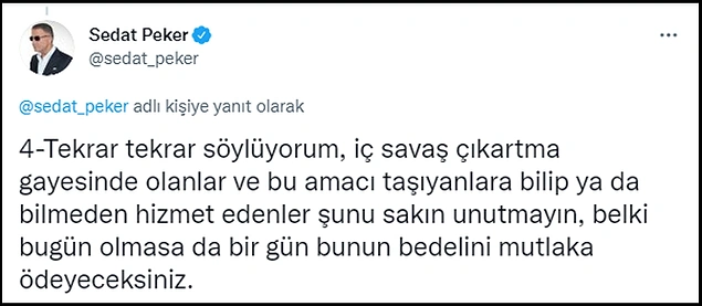 Sedat Peker'den Yangın Paylaşımı: 'HDP’lileri Suçlamak Hangi Akla Hizmet?'