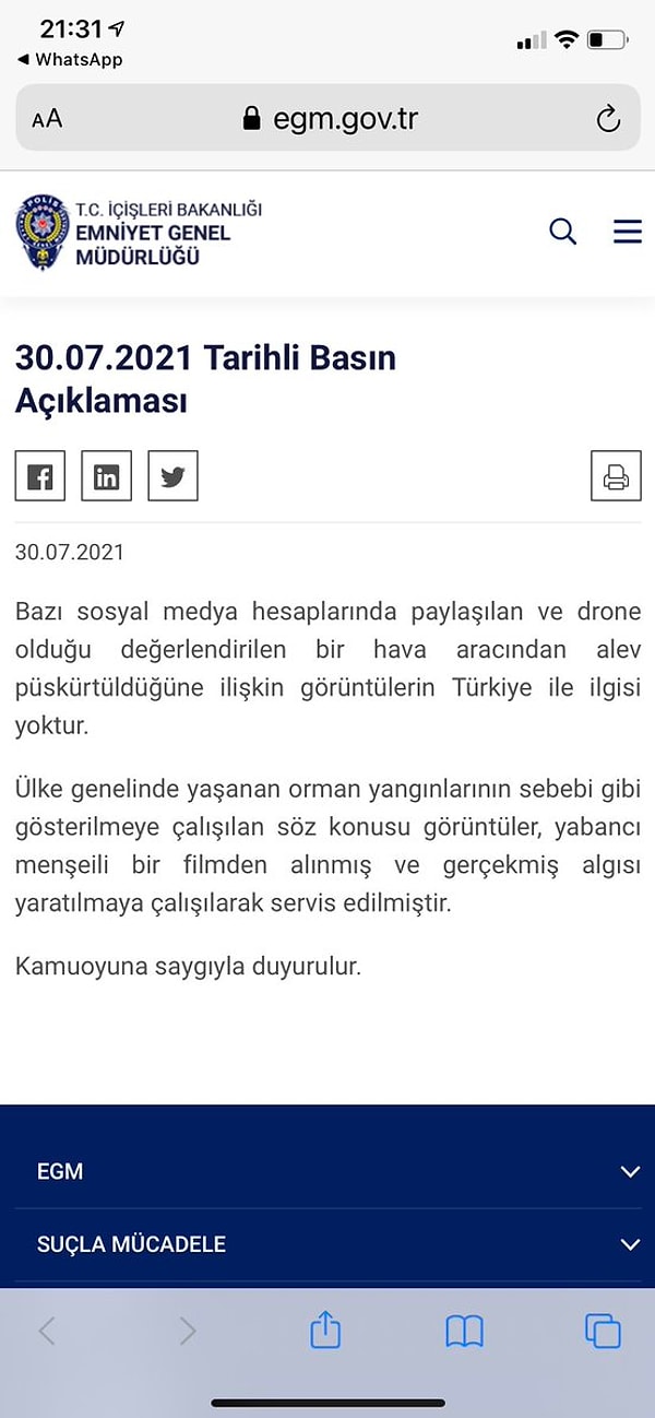 Gökçek'e bir yalanlama da Emniyet'ten geldi. 👇