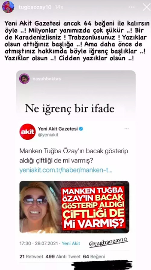 Yeni Akit'in Hüzünden Felç Geçiren Tuğba Özay Hakkındaki Nahoş Manşeti Sizi İnsanlığınızdan Utandıracak