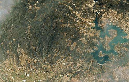 Marmaris ve Manavgat'ta Yanan Ormanlar Uzaydan Görüntülendi