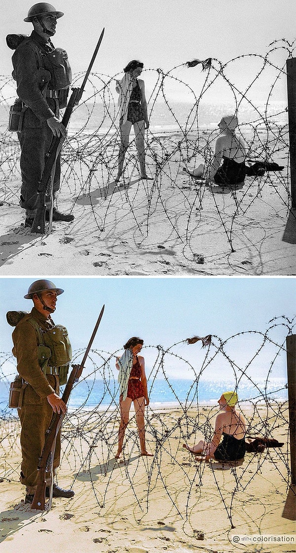 11. Пляж военного времени на английском побережье, 1941 год.