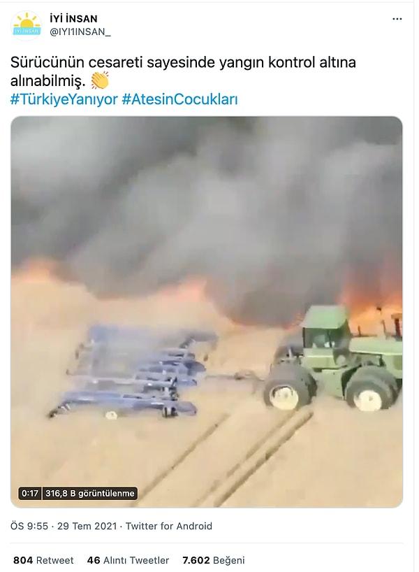 2. Bir diğer doğru olmadığı ispatlanan haber ise videonun Türkiye'deki yangını göstermesi oldu.
