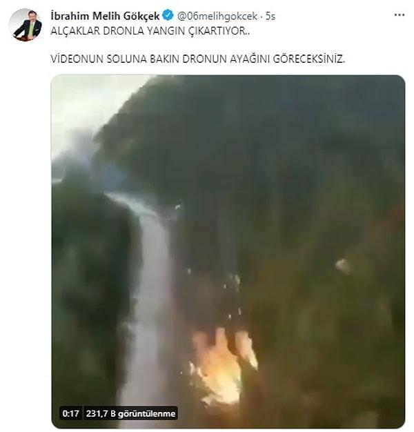 6. Son olarak sosyal medyada dolaşan başka bir videonun Türkiye’deki yangınların kundaklama olduğunu gösterdiği iddia edilmişti. Hatta iddia edenlerden bir tanesi de Ankara'nın eski belediye başkanı Melih Gökçek olmuştu.