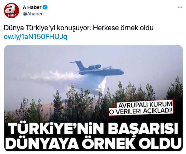İnsanlar canla başla yangınla mücadele ederken, A Haber'in yaptığı haber ise tepki çekmesine neden oldu.