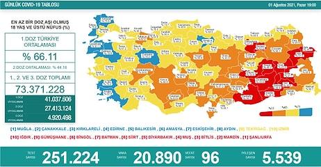 Koronavirüs Türkiye: 20 Bin 890 Yeni Vaka, 96 Ölüm...