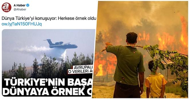'Türkiye'nin Yangınla Hızlı Mücadelesi' ile Dünyaya Örnek Olduğunu Düşünen A Haber Sosyal Medyanın Gündeminde
