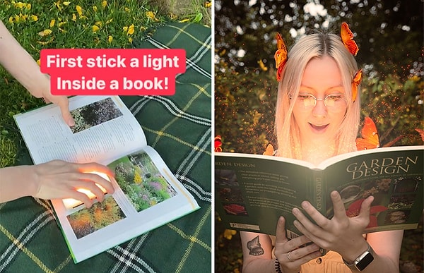 5. Прикрепите лампу внутри книги