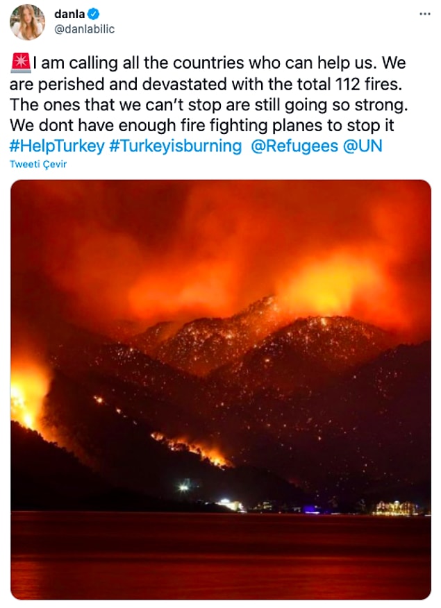 Danla Biliç de Zaim'in ardından hem Instagram hem Twitter hesabından paylaştı.