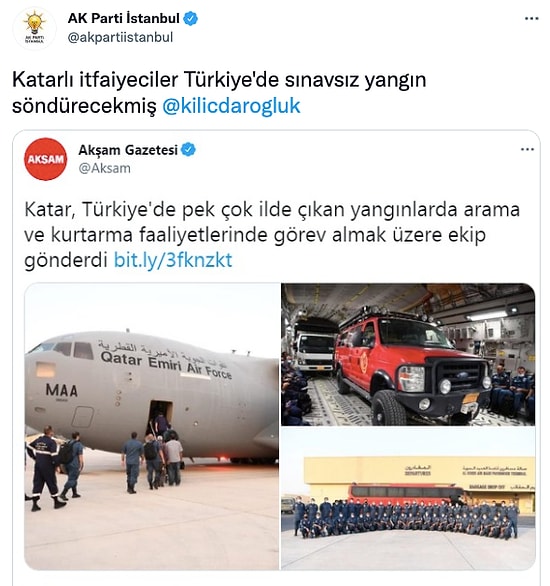 Ormanlarımız Cayır Cayır Yanarken... AKP, Katar'ın Desteği Üzerinden Muhalefete Sataştı...