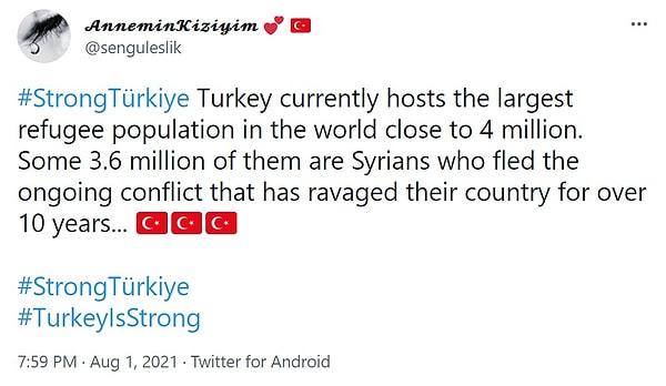 İnsanlar Türkiye'nin yardıma ihtiyacının olmadığını, dünyanın en kalabalık mülteci grubuna ev sahipliği yaptığımızı ve yardım çağrısında bulunanların yalancı olduğunu ifade etmeye başladılar.