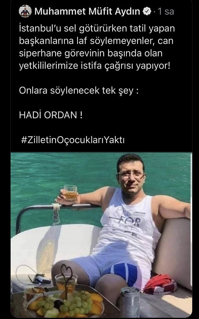 1. AKP'li Muhammet Müfit Aydın'ın photoshop olduğunu anlamadan attığı Ekrem İmamoğlu tweet'i, uyarılardan sonra silindi.