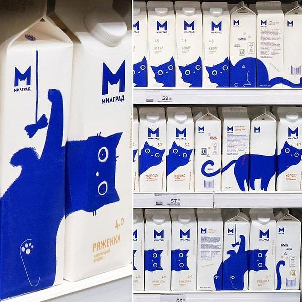 8. Vera Zvereva tarafından tasarlanan sevimli süt kartonu ambalajı. 😍