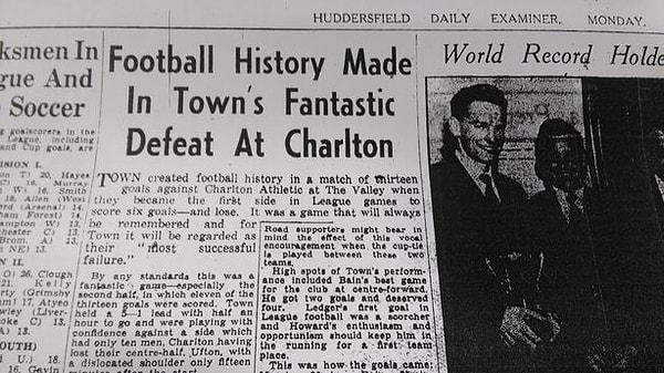 4. 1957 yılında Charlton, 75 dakika 10 kişi oynadığı ve son yarım saatine 5-1 mağlup girdiği Huddersfield maçını 7-6 kazandı.