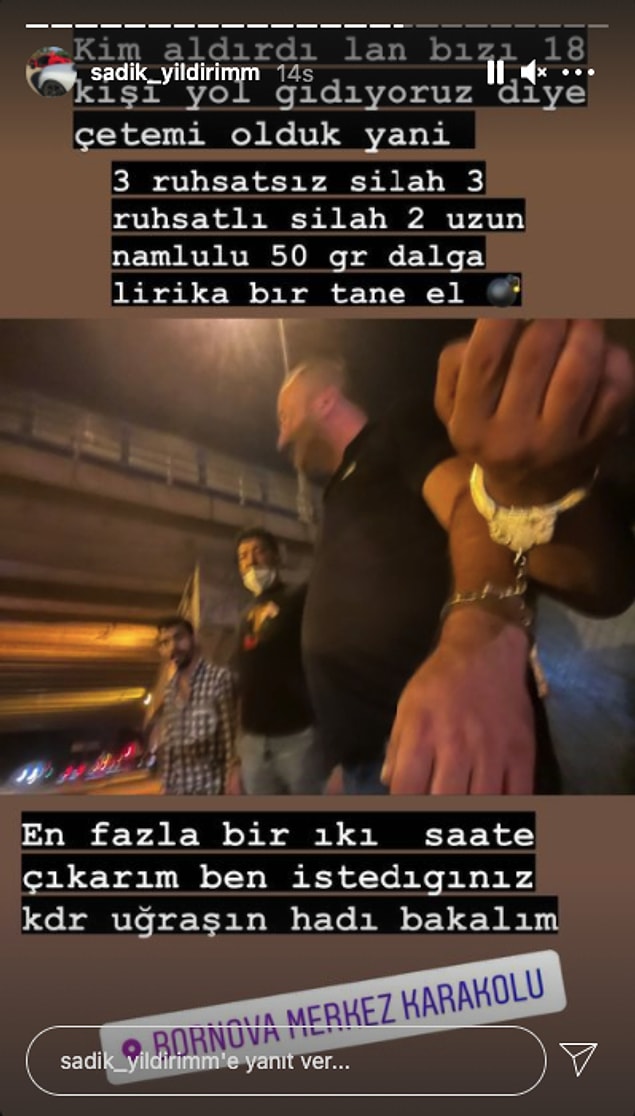 Yıldırım ve arkadaşlarının üzerinden tamı tamına 3 ruhsatsız silah, 3 ruhsatlı silah, 2 uzun namlulu tüfek, 1 adet el bombası ve 50 gram uyuşturucu çıktı!