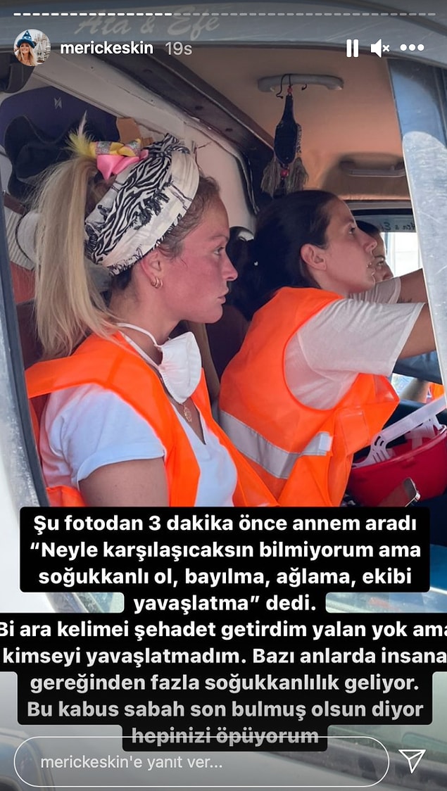 14. Meriç Keskin de yangın bölgesine gönüllü olarak yardımcı olmak için gitti!