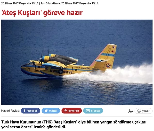 7. Akşam'da yer alan 20 Nisan 2017 tarihli haberde Ateş Kuşları bolca övülmüş...