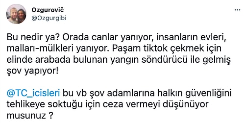 Ünlü Toplumsal Medya Fenomeni CZN Burak’ın Orman Yangınını Yangın Tüpüyle Söndürmeye Çalışması Gündemde!