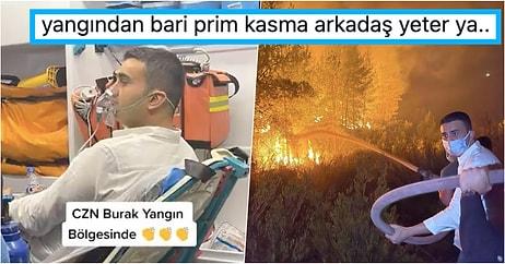 Ünlü Sosyal Medya Fenomeni CZN Burak’ın Orman Yangınını Yangın Tüpüyle Söndürmeye Çalışması Gündemde!