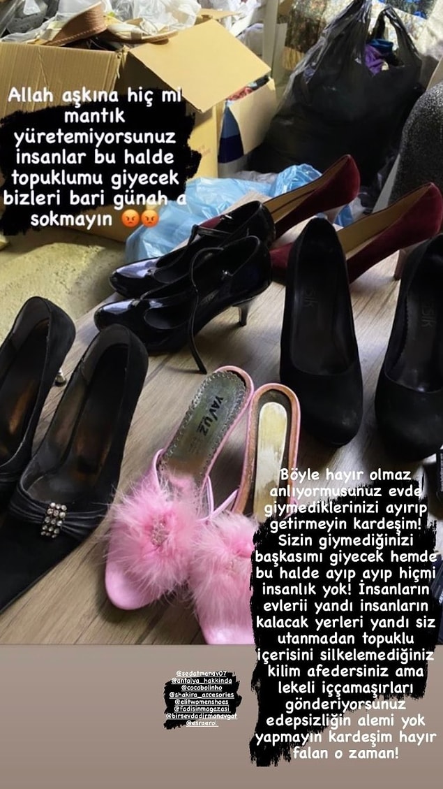Topuklu tüylü terlik, topuklu ayakkabılar, temizlenmemiş kilim ve kullanılmış iç çamaşırları... Size ne demek lazım acaba?