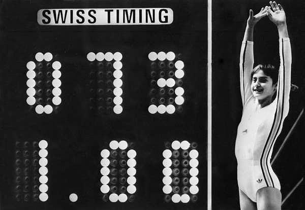 16. 1976 Monreal Oyunları'nda kullanılan skorbordları sadece 3 basamaklı sayıları gösterecek şekilde programlanmıştı ve gösterdiği en yüksek puan 9,95'di.