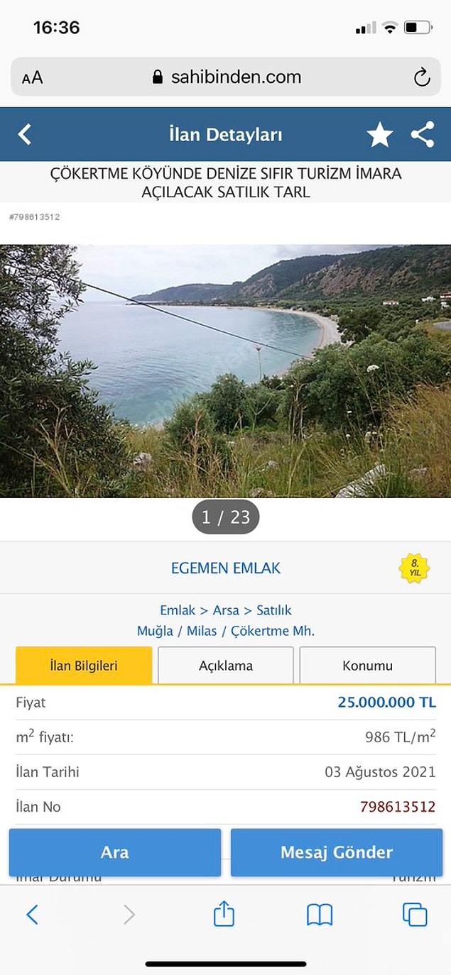Daha yangın bitmeden imara açılan arazi...