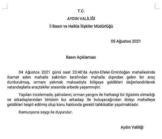 Olayla ilgili valilik açıklaması: 👇