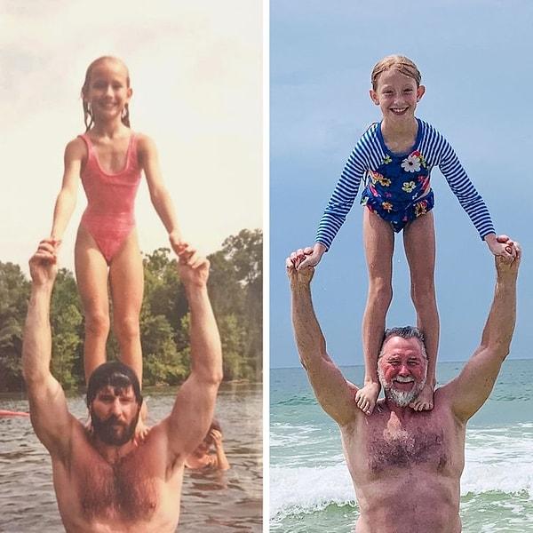 15. "Sağdaki fotoğrafı kızımla çektirmiştik. Soldaki fotoğraftaysa torunumla ben varız."