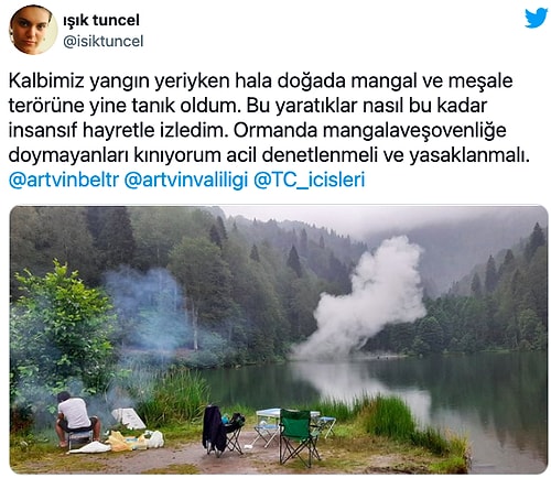 Ne Vakit Akıllanacağız? Karagöl Ulusal Parkı'nda Mangal ve Meşale Yaktılar