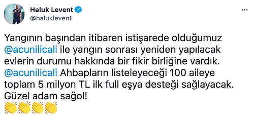 Acun Ilıcalı, Haluk Levent Aracılığıyla Yangın Bölgesindeki Afetzedelere Yardım Yapacağını Açıkladı!