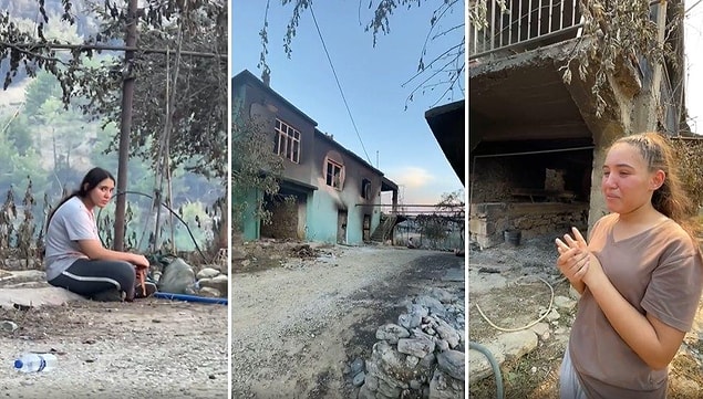 “Hadi ağaçları geçtim şimdi, insanlara gelelim. Bu insanların evleri barkları yandı. Bu körfezin içerisindeki herkes evsiz barksız kaldı. Hayvanları öldü, yaşamları bitti.”