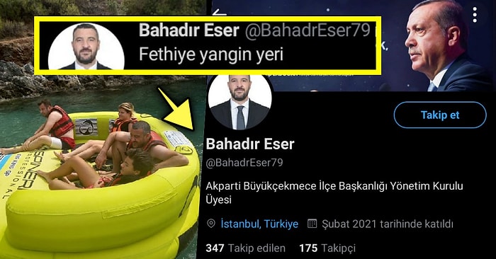 ‘Fethiye Yangın Yeri’ Diyerek Tatil Fotoğrafını Paylaşan AKP’li Yönetim Kurulu Üyesi Bahadır Esen Gündemde!