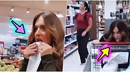 Daha Neler Göreceğiz! Markette Ulaşabildiği Her Şeyi Yalayan ve Bunun Faydalı Olduğunu İddia Eden Kadın