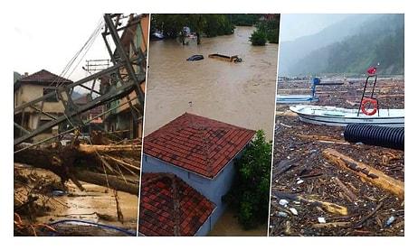 Bartın, Sinop, Kastamonu ve Karabük... Karadeniz'de Yaşanan Sel Felaketinden Korkunç Görüntüler