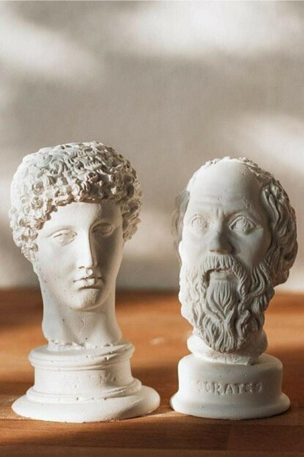 6. Hermes ve Socrates figürlü ikili büst biblo