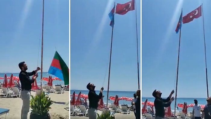 Antalya'daki Afganistan Bayrağı Tartışma Konusu Olmuştu: Onun Yerine Azerbaycan ve Türkiye Bayrağı Asıldı