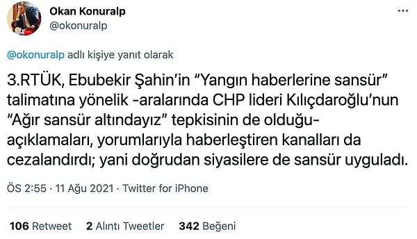 Siyasilere de sansür uygulandı.