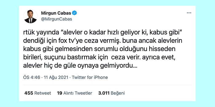 "Alevler Hızlı Geliyor Kabus Gibi" İfadeleri Geçtiği İçin FOX TV'ye Ceza Kesen RTÜK Tepkilerin Odağında