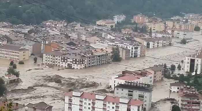 Kastamonu'da Yaşanan Sel Felaketinin Havadan Kaydedilen Görüntüleri