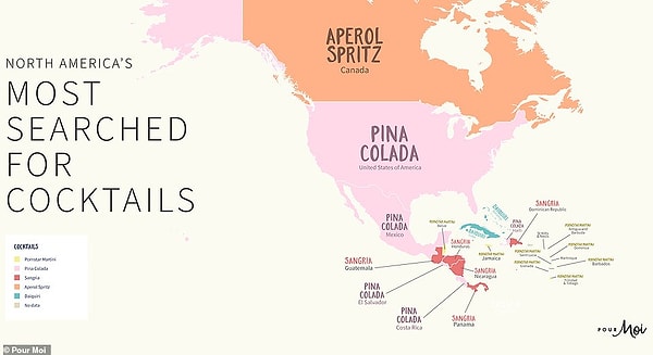 Карта предпочтений в Северной Америке: