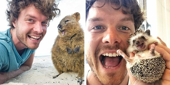 17 самых милых и позитивных фотографий парня с экзотическими животными, которых он встречал