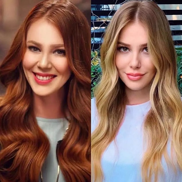 5. Elçin Sangu'nun alametifarikası olan doğal kızıl saçlarını sarıya boyatması şok etti.