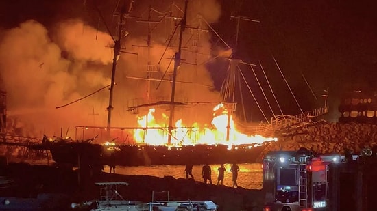 Sabotaj mı? Alanya'da Dev Tur Tekneleri Yandı...