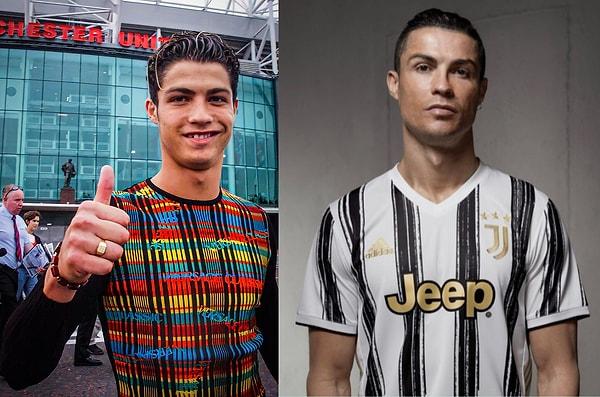 12. Futbolun vazgeçilmez isimlerinden Cristiano Ronaldo, amatör gençlik yıllarından Juventus'un yeni sezon formalarını tanıttığı bu fotoğrafa kıyasla sanki hiç değişmemiş.