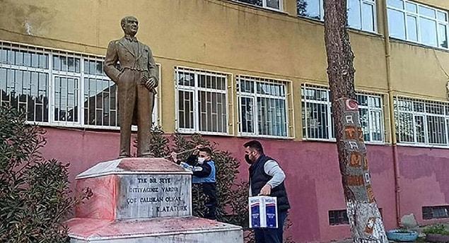 DEAŞ ve PKK İle Teması Varmış: Tekirdağ'da Atatürk Büstüne Saldıran Şüphelinin 29 Yıla Kadar Mahpusu İstendi