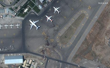 Kabil Havalimanı'nda Yaşanan Kaos, Uydu Görüntülerine Yansıdı