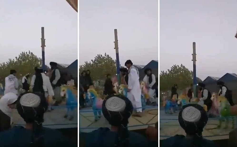 Taliban Üyelerinin Kabil'de Bir Lunaparkta Eğlenirken Kaydedilen Görüntüleri