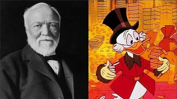 3. Donald Duck’ın servet içinde yüzen amcası Scrooge McDuck’ı (Varyemez Amca)  hatırlıyor musunuz? Varyemez Amca karakterini, karikatürist Carl Barks,19. yüzyılda Amerika'daki  en varlıklı iş insanlarından biri olarak bilinen Andrew Carnegie’den esinlenerek yarattı.