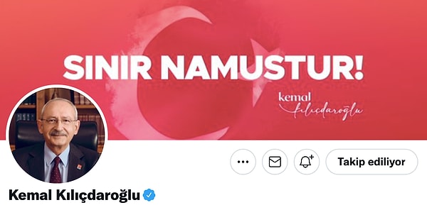 Öte yandan CHP lideri Kemal Kılıçdaroğlu, Twitter hesabındaki kapak fotoğrafını da değiştirdi.